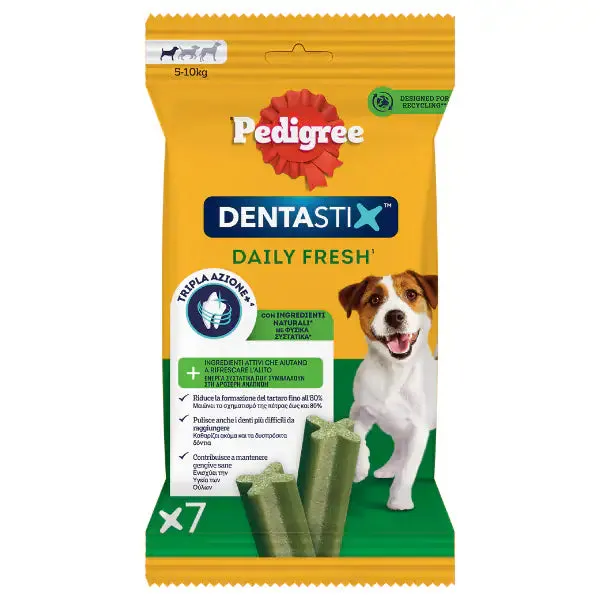 Pedigree Dentastix Fresh Mini snack per l'igiene orale 7 Stick (scadenza: 09/03/2027)