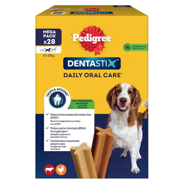 Pedigree Dentastix Medium snack per l'igiene orale 28 Stick