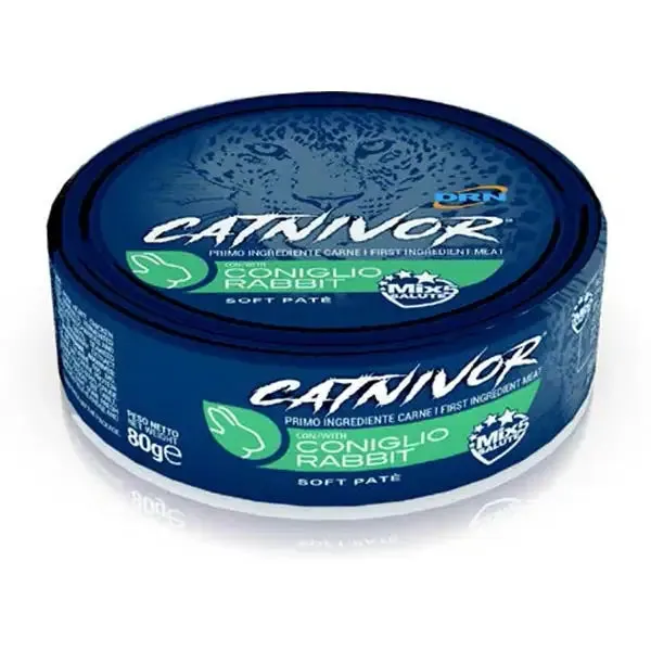 DRN Catnivor Adult Soft Patè 80 gr Coniglio - confezione da 24 pezzi - Cibo umido per gatti
