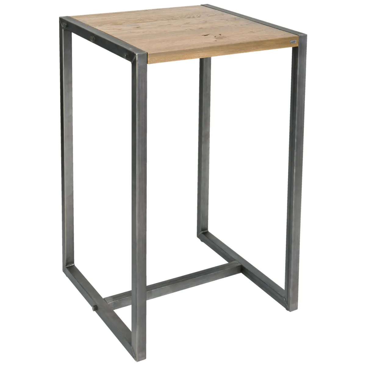 VEGA Tavolo alto Torres quadrato; 70x70x110 cm (LxLxH); Piano tavolo quercia antica/grigio, struttura grigio; quadrata