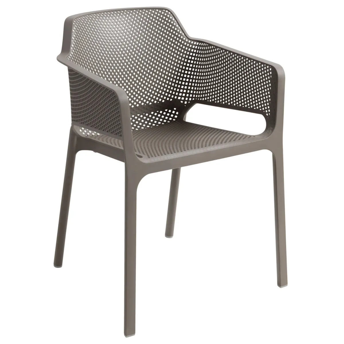 4x Nardi Sedia Net con braccioli; 60.5x58.5x80 cm (LxPxH); tortora; 4 pz. / Pacco