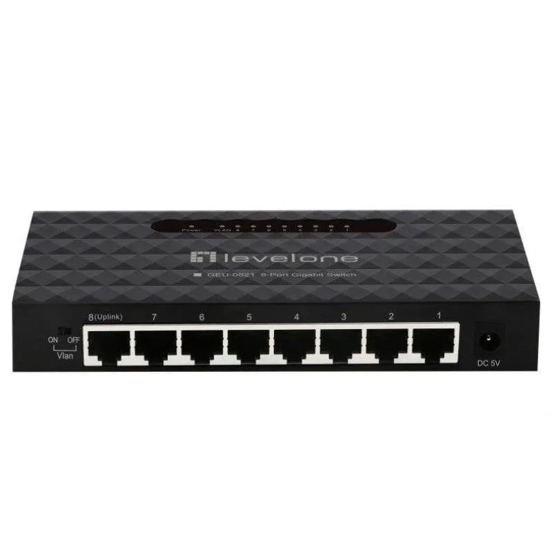 Switch Level One GEU-0821 8 Porte Gigabit Ethernet Gestito Montaggio a Parete