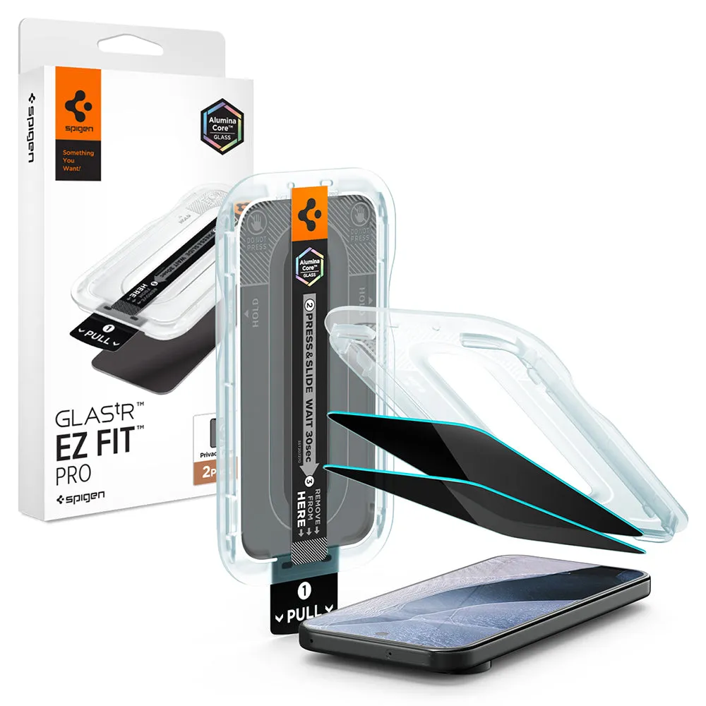 Pellicola protettiva per schermo Privacy Spigen GlastR EZ FIT Pro per Google Pixel 11 Pro XL, Vetro Temperato, Full Glue, Set 2 pezzi AGL11486