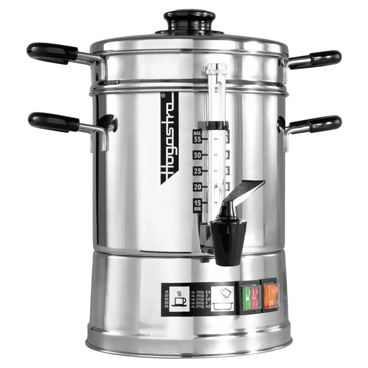 Hogastra Macchina per il caffè automatica CNS-35; 4500 ml, 22x38 cm (ØxH); argento/nero