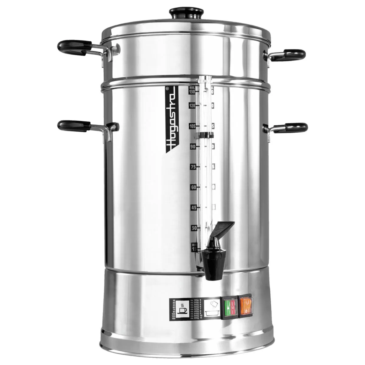 Hogastra Percolatore caffè CNS-130; 16500 ml, 28x57 cm (ØxH); argento/nero
