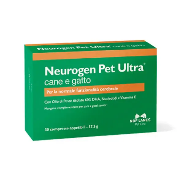 NBF Neurogen Pet Ultra Supporto cerebrale Compresse per cani e gatti 30 Compresse - Integratori per cani