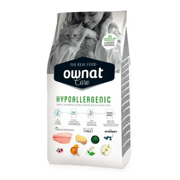 Ownat Care Cat Adult Hypoallergenic linea Vet 3 kg - Cibo monoproteico gatto