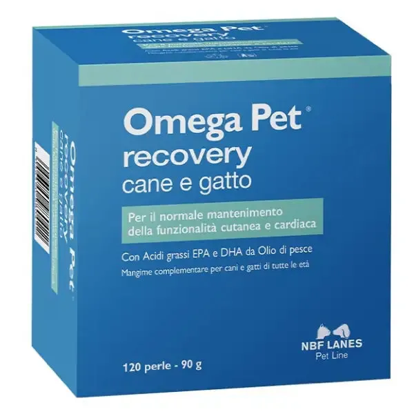 NBF Lanes Omega Pet Recovery Convalescenza Compresse per cani e gatti 120 Perle - Integratori per cani