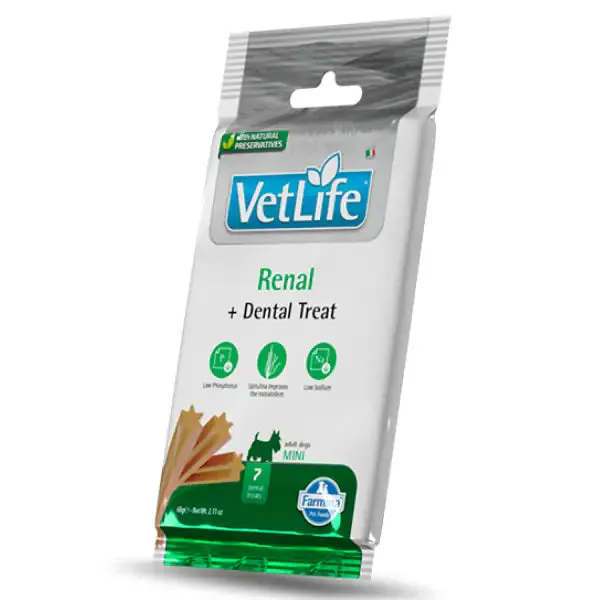 Farmina Vet Life Renal snack dentali per cani Adult Mini 60 gr Origine vegetale