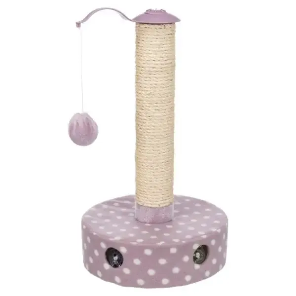 Tiragraffi a colonna in peluche e sisal con giochi integrati Junior Trixie Altezza 47 cm con base con gioco palline - Tiragraffi gatto