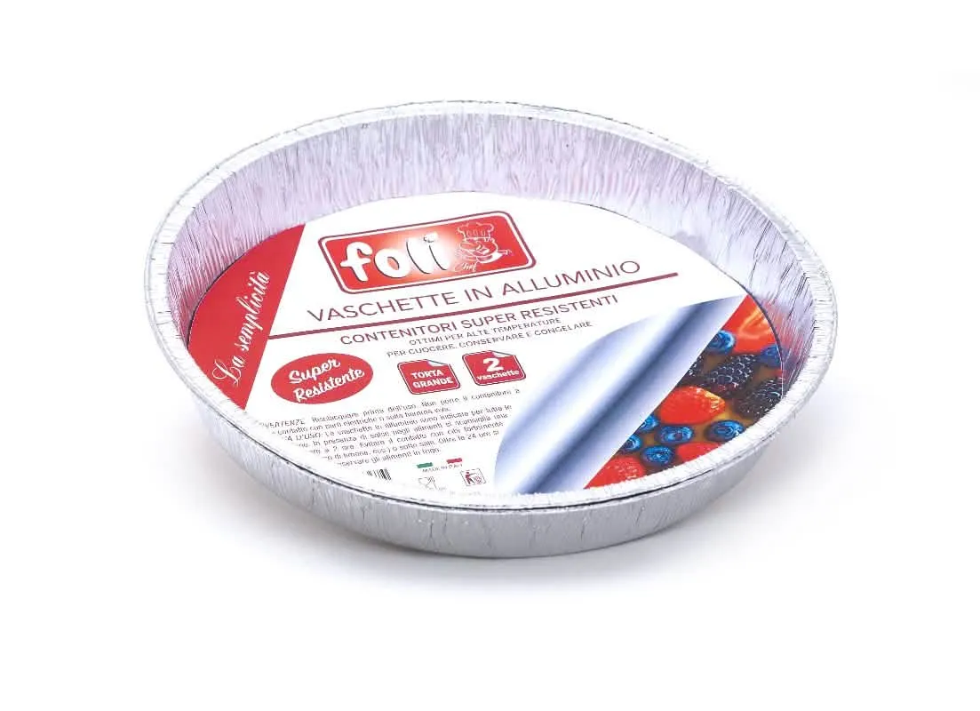 Set di 2 Contenitori in Alluminio per Torte Grandi