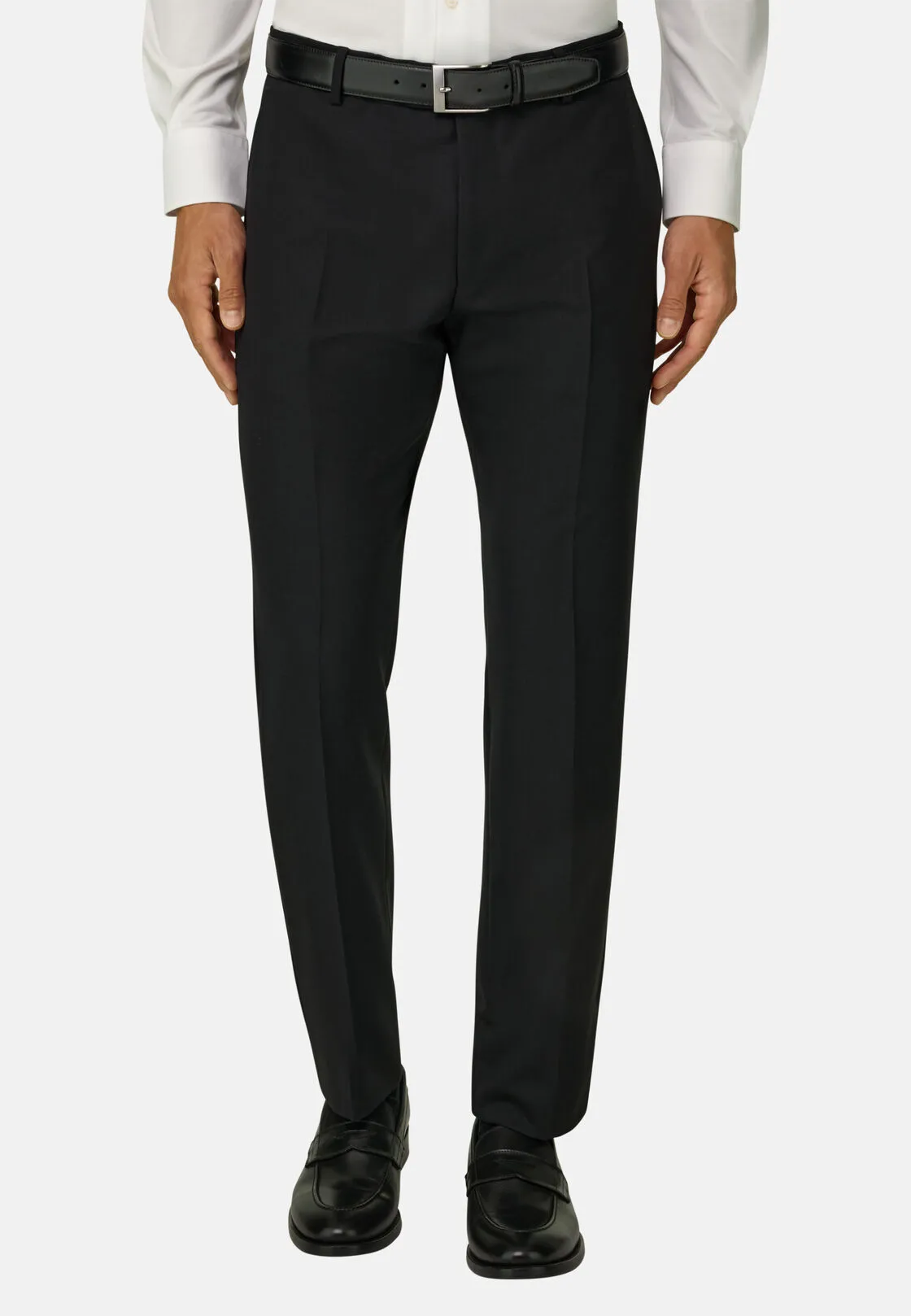 Boggi, Pantaloni In Lana Travel, Uomo, Nero, Taglia: 48