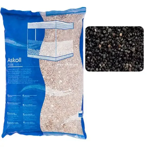 Pure Sand Sabbia decorativa naturale per Acquari Askoll 4 kg Nero granulometria 0,7/1,2 mm