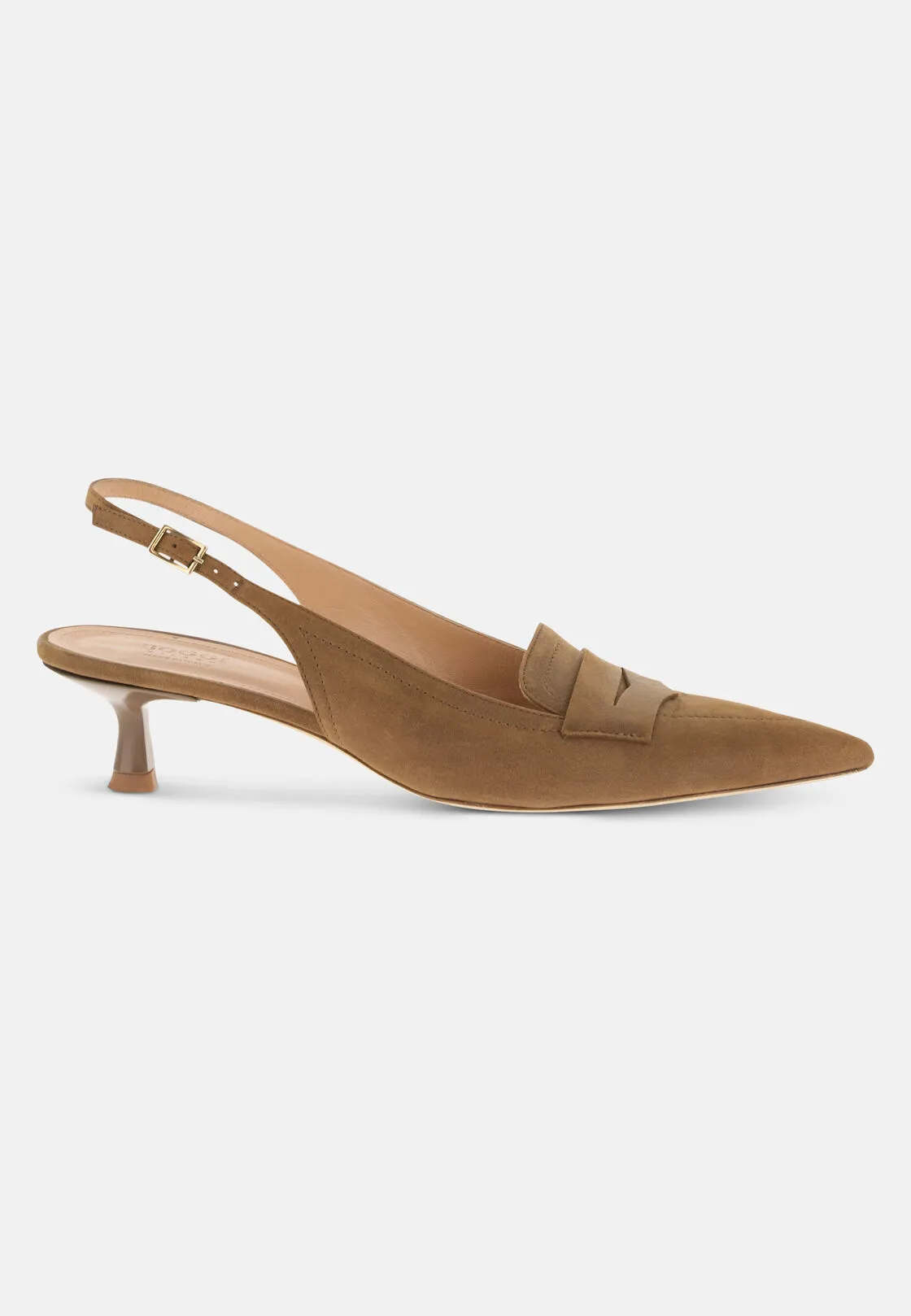 Boggi, Scarpe Slingback In Pelle, Donna, Marrone, Taglia: 38-4
