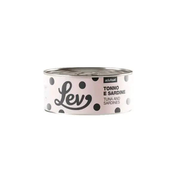 Lev Cat Adult Umido Complementare 140 gr Tonno e sardine - confezione da 6 pezzi - Cibo umido per gatti