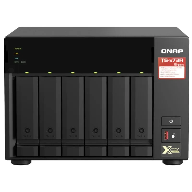 QNAP TS-673A NAS Tower Collegamento ethernet LAN Nero V1500B