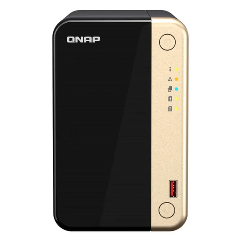 QNAP TS-264 NAS Tower Collegamento ethernet LAN Nero, Oro N5095