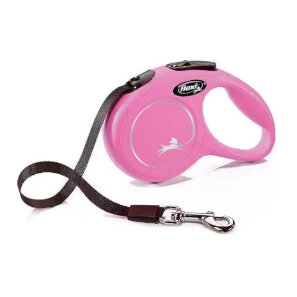 Guinzaglio New Classic Tape Flexi Rosa Taglia Medium 5 m