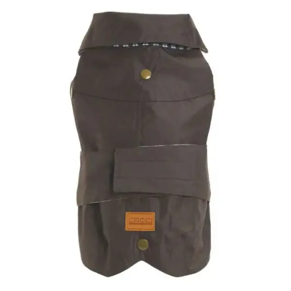 Cappotto Impermeabile per cani Montreal Croci Misura 80 cm Marrone