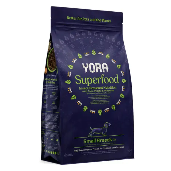 Yora Superfood crocchette a base di insetti Dog Adult Small Breeds Hypoallergenic 6 kg - Crocchette monoproteiche cane