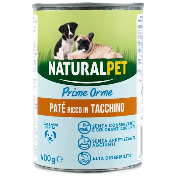 NaturalPet Prime Orme Dog Puppy Patè 400 gr Tacchino