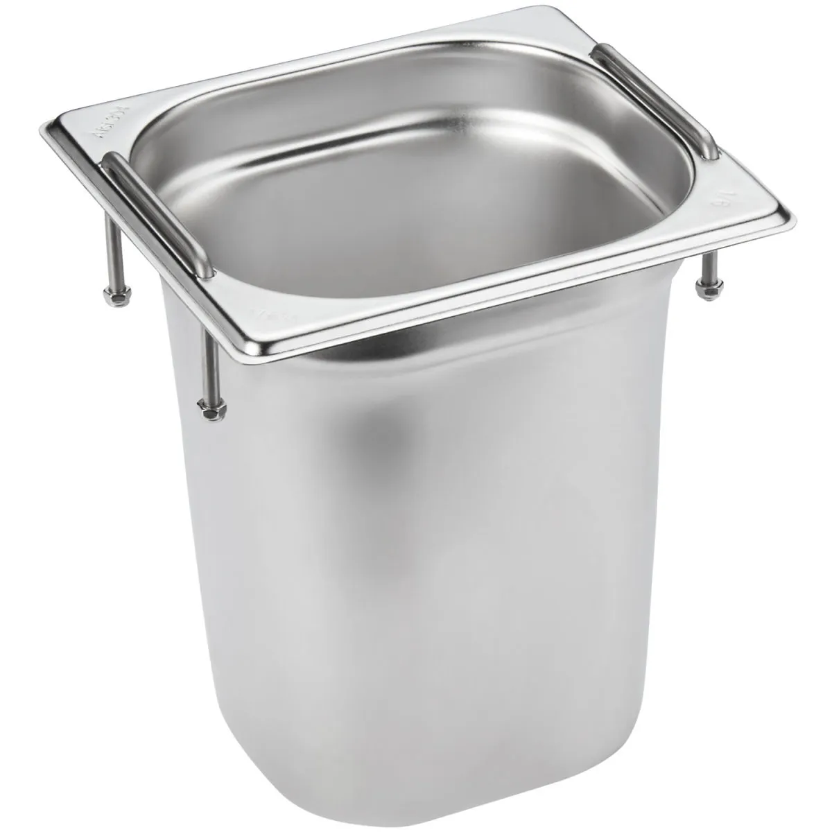 VEGA Contenitore gastronorm 1/6 Premium con manici; GN 1/6, 4.3 l, 17.5x16x20 cm (LxLxP); argento
