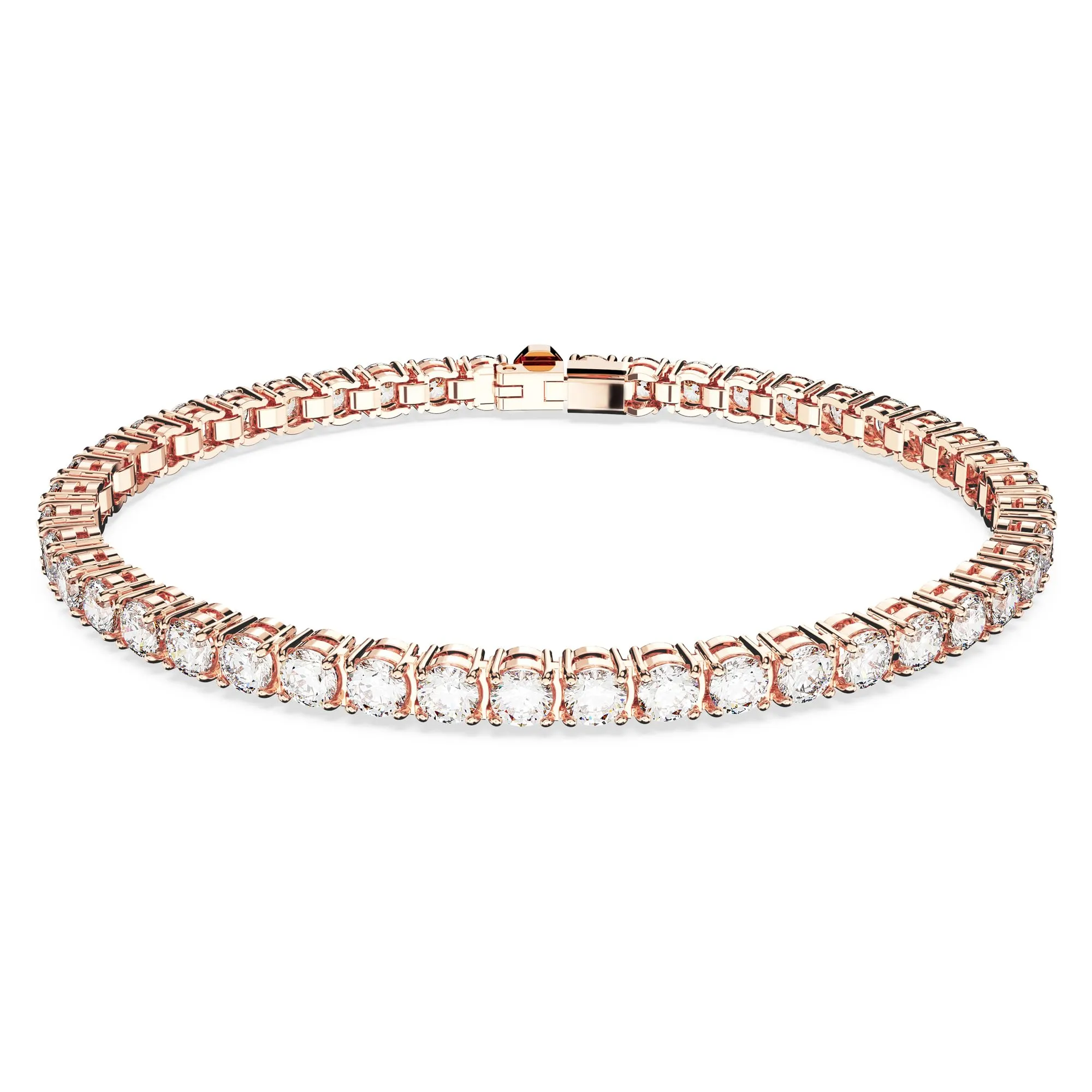 Swarovski Braccialetto Matrix Tennis, Taglio Round, Bianco, Placcato color oro rosa