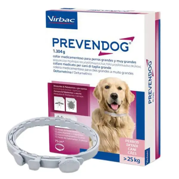 Virbac Collare Antiparassitario Prevendog 1 collare da 75 cm peso superiore a 25 kg - Antiparassitario per cani