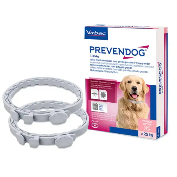 Virbac Collare Antiparassitario Prevendog 2 collari da 75 cm peso superiore a 25 kg - Antiparassitario per cani