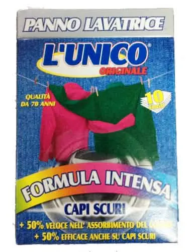 UNICO PANNI LAVATRICE 10 FOGLI PER CAPI SCURI