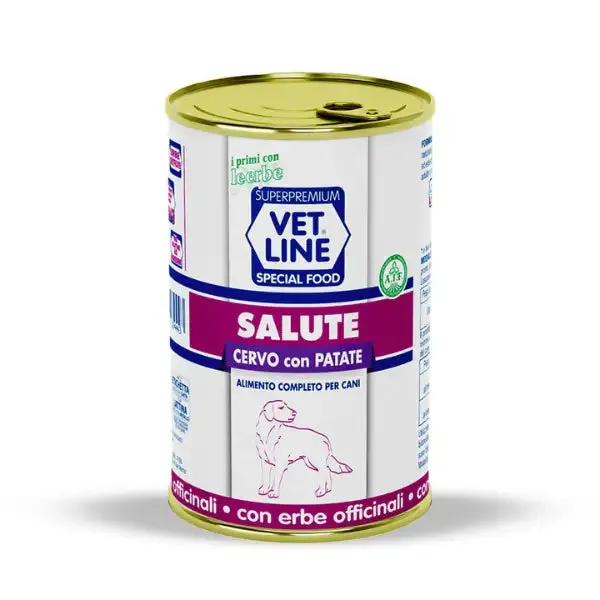 Vet line Umido Cane Salute 400 gr Cervo con patate - Dieta veterinaria per cani