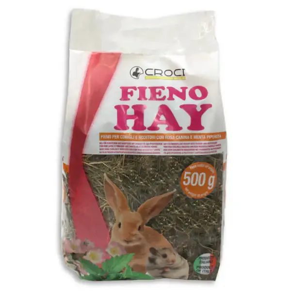 Fieno Hay Rosa canina e Menta Croci Rabbit 500 gr - Mangime per conigli