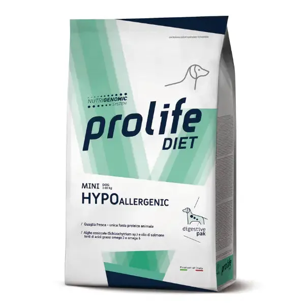 Prolife Diet Veterinary Formula Hypoallergenic Mini Quaglia 5 kg - Dieta veterinaria per cani