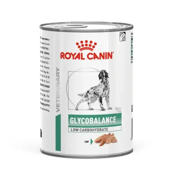 Royal Canin Veterinary Diets Glycobalance Low Carbohydrate Umido Cane 410 gr - confezione da 12 pezzi - Dieta veterinaria per cani