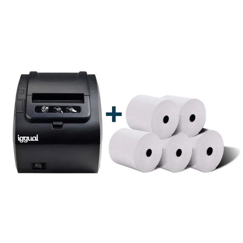 Stampante termica iggual TP8002 Kit 5 rotoli 203x203 DPI Ethernet USB