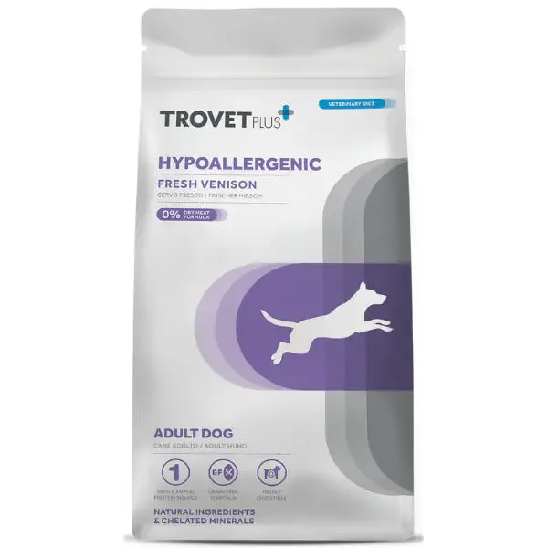 Trovet Plus+ All Breeds Dog Vet Diets Hypoallergenic Cervo fresco 10 kg - Crocchette monoproteiche cane