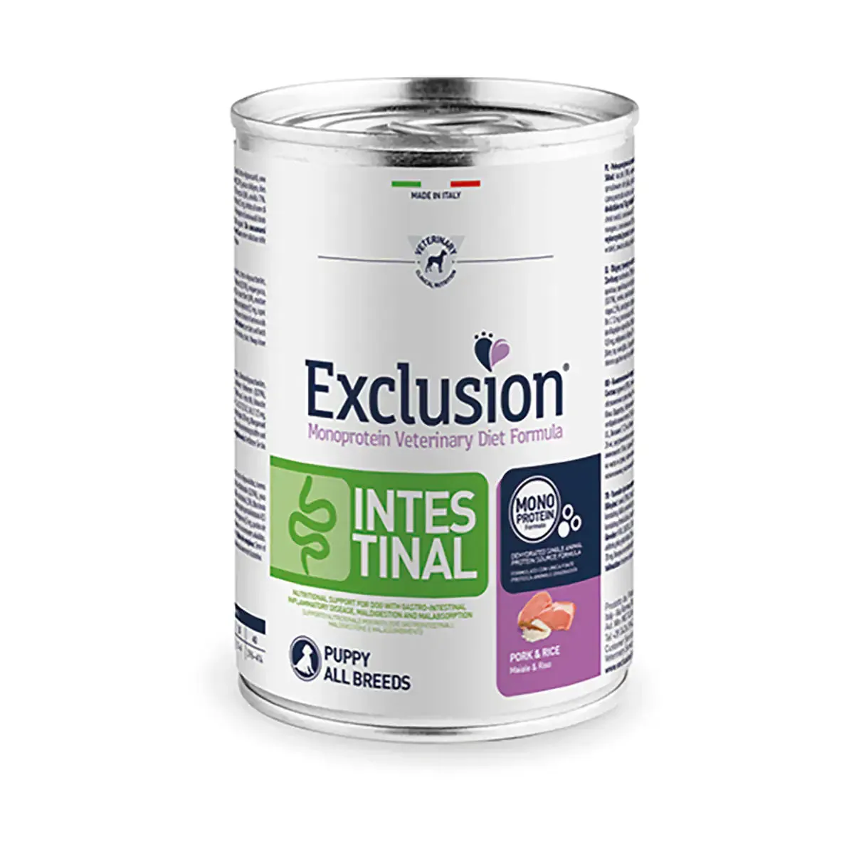 Exclusion Diet Intestinal Puppy Maiale e Riso 400 gr - Umido monoproteico cane