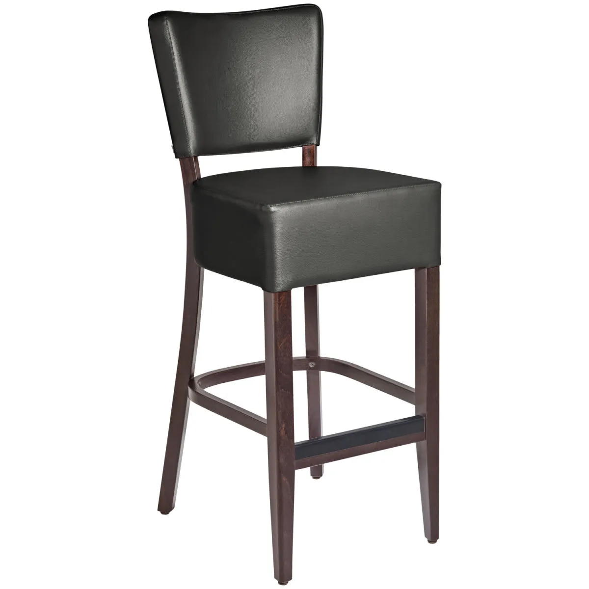 PULSIVA Sgabello Prestige; 45x56x110 cm (LxPxH); seduta nero, struttura noce