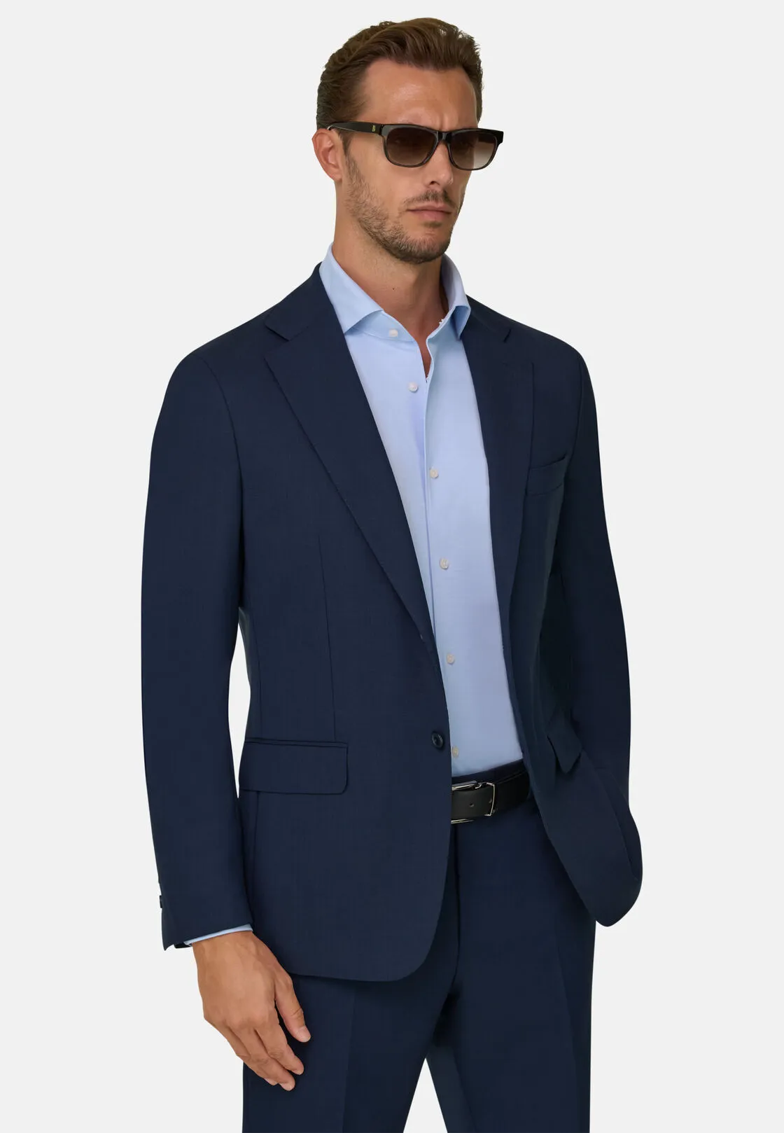 Boggi, Giacca In Pura Lana Travel, Uomo, Blu, Taglia: 54
