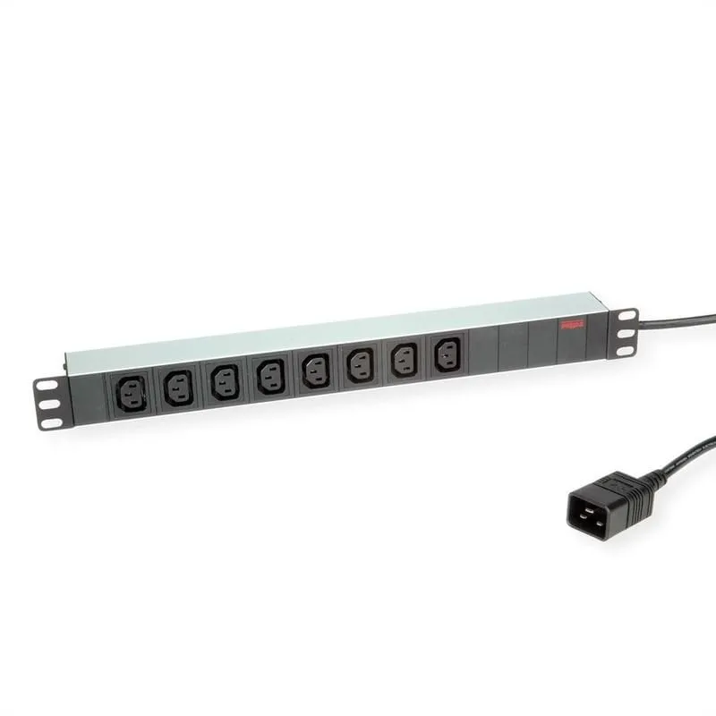 Roline Multipresa per Armadi Rack 19" PDU 8 Prese C13 e Cavo C20 2M Alluminio