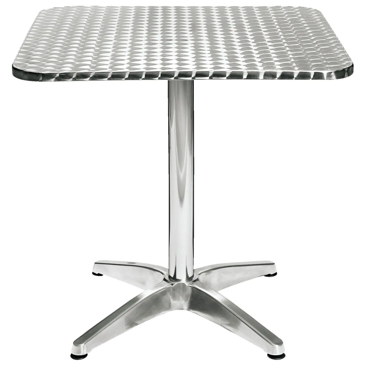 PULSIVA Tavolo da esterno resistente alle intemperie Toulon alluminio; 70x70x70 cm (LxLxH); argento; quadrata