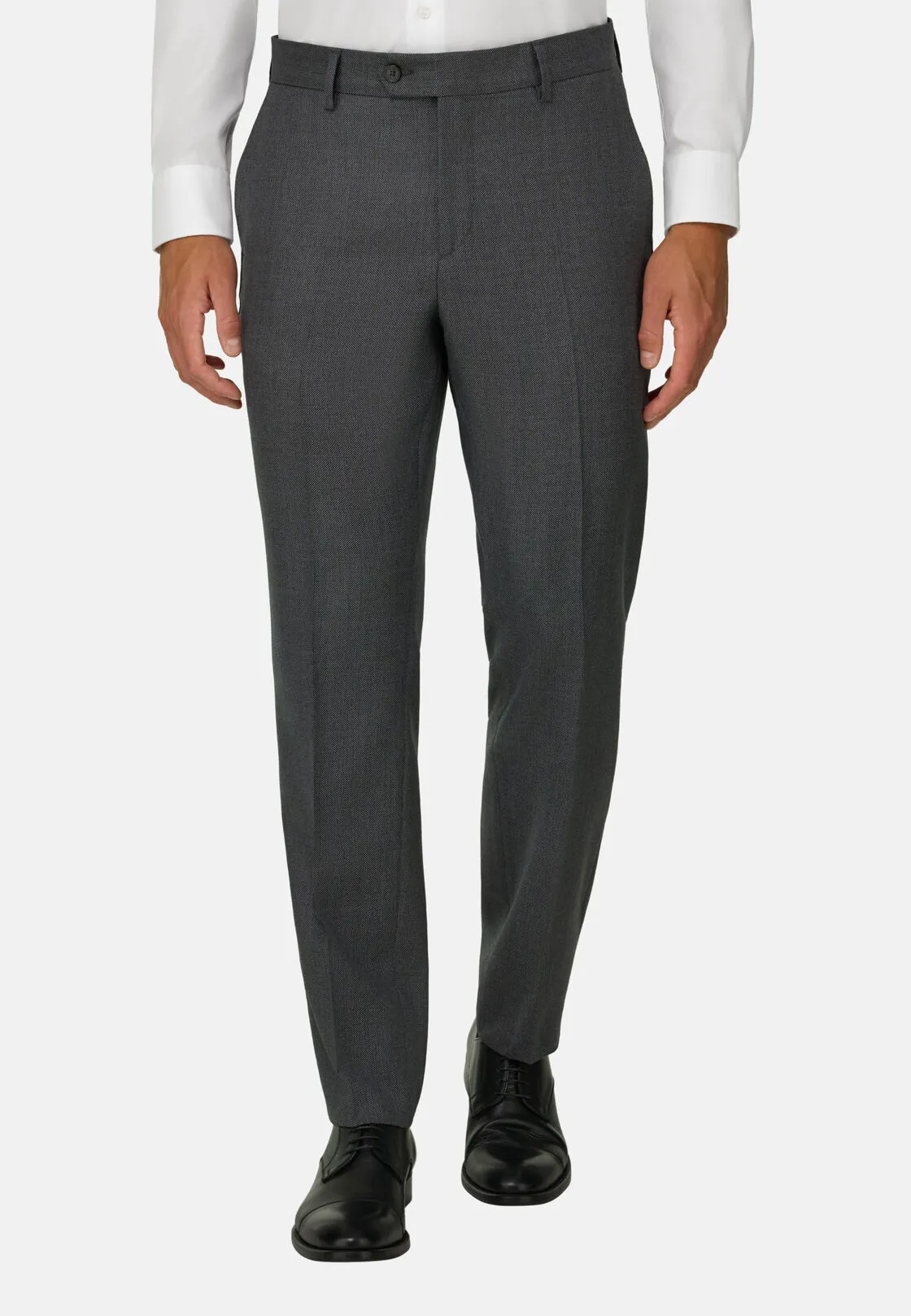 Boggi, Pantaloni Occhio Di Pernice In Pura Lana, Uomo, Grigio medio, Taglia: 58