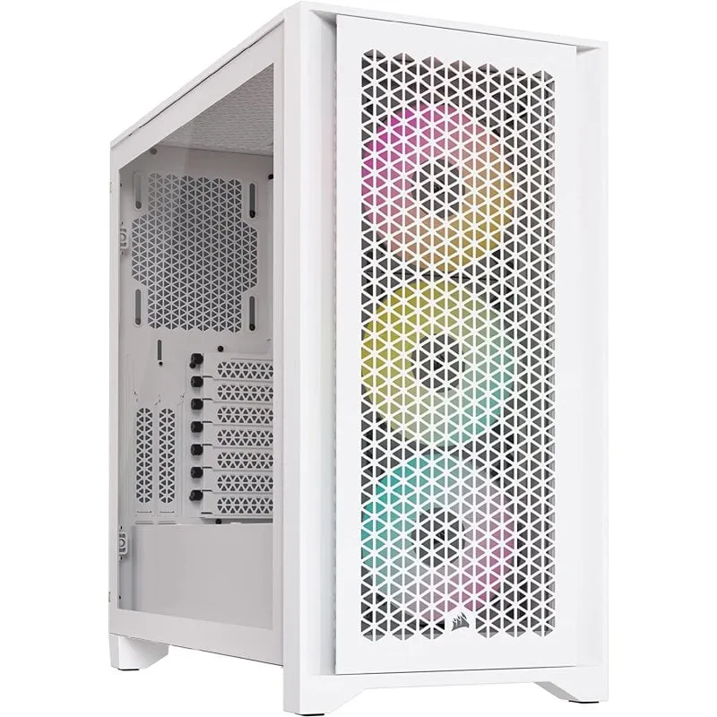 Corsair iCUE 4000D RGB AIRFLOW Vetro temperato USB 3.2 Bianco