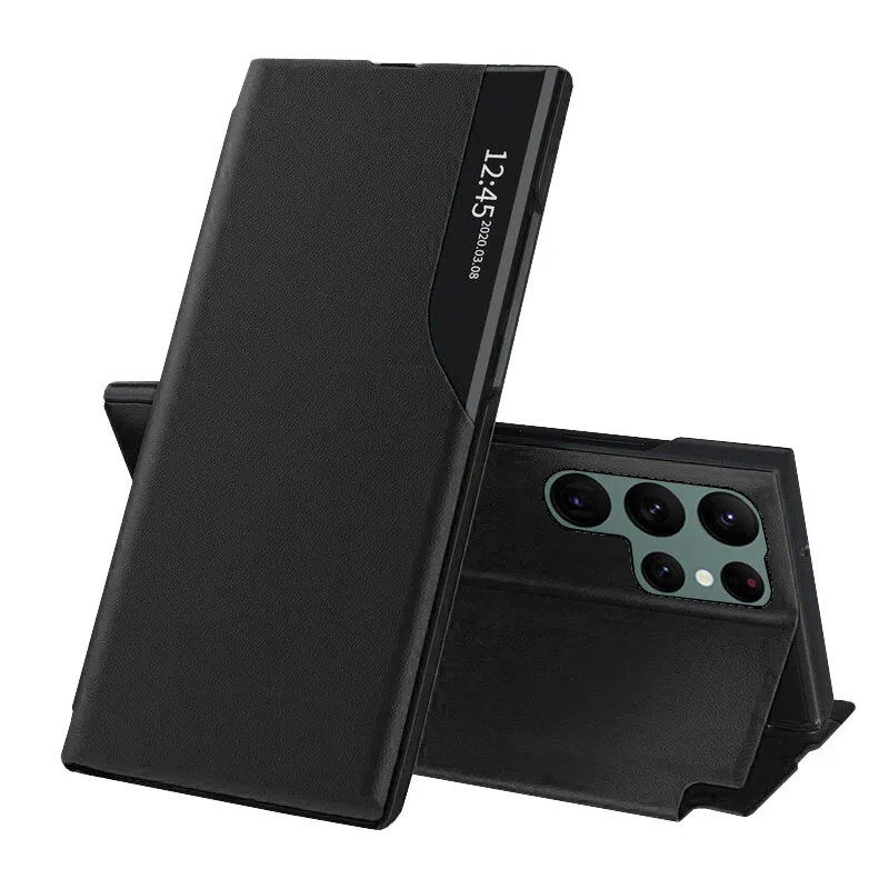 Custodia per Samsung Galaxy S22 Ultra 5G S908, Techsuit, eFold, Nera