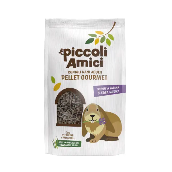 Piccoli Amici Pellet Gourmet Conigli Nani Adulti 800 gr - Mangime per conigli