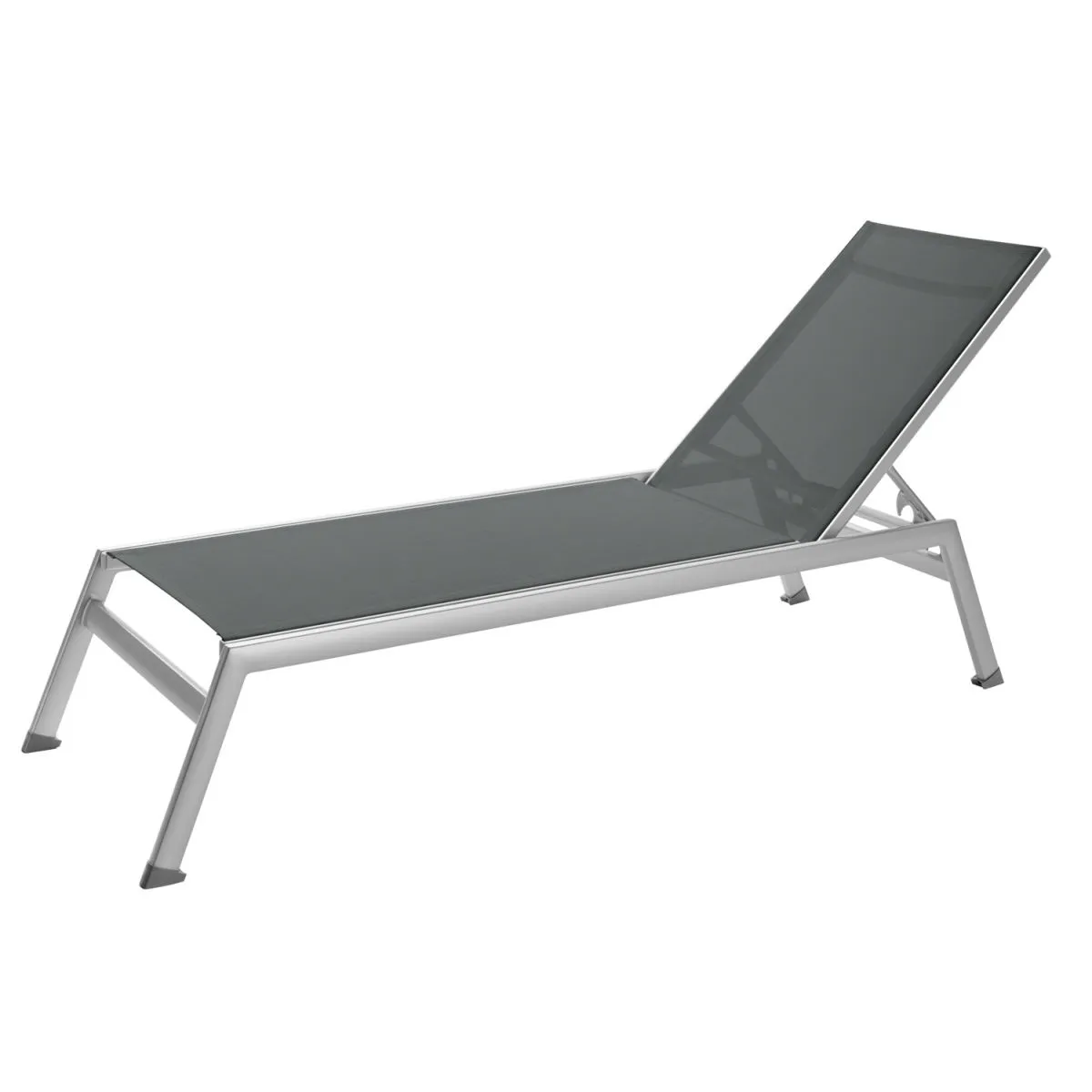 VEGA Lettino prendisole Tailor; 208x59x34 cm (LxLxH); seduta antracite, struttura argento