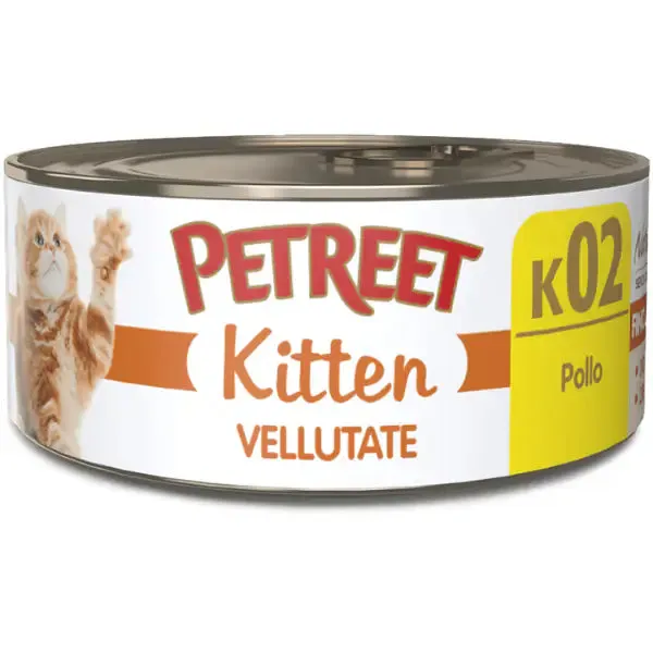 Petreet Vellutate Kitten Cat 70 gr Pollo - confezione da 24 pezzi - Cibo umido per gatti