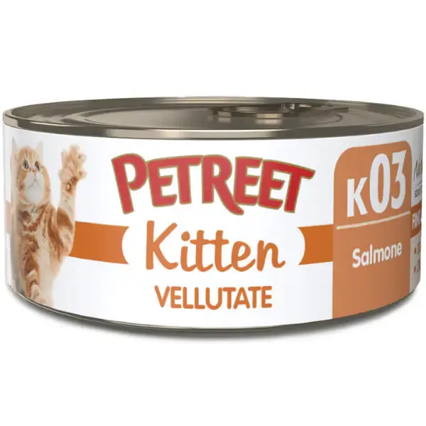 Petreet Vellutate Kitten Cat 70 gr Salmone - confezione da 24 pezzi - Cibo umido per gatti