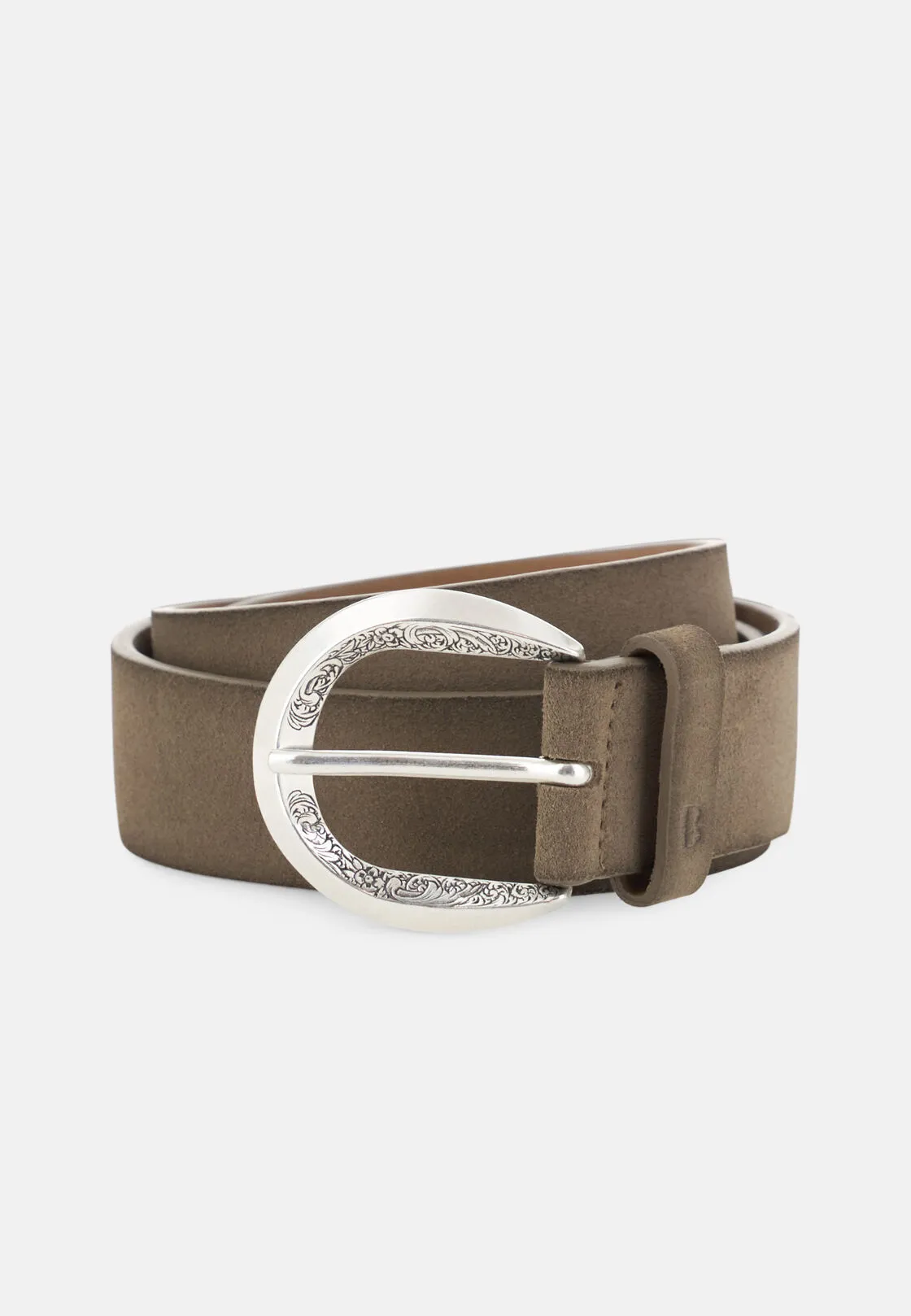Boggi, Cintura In Pelle Scamosciata, Uomo, Taupe, Taglia: 90