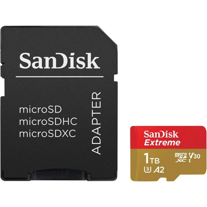 SanDisk Extreme MicroSDXC 1TB UHS-I A2 V30 Classe 3 con adattatore SD
